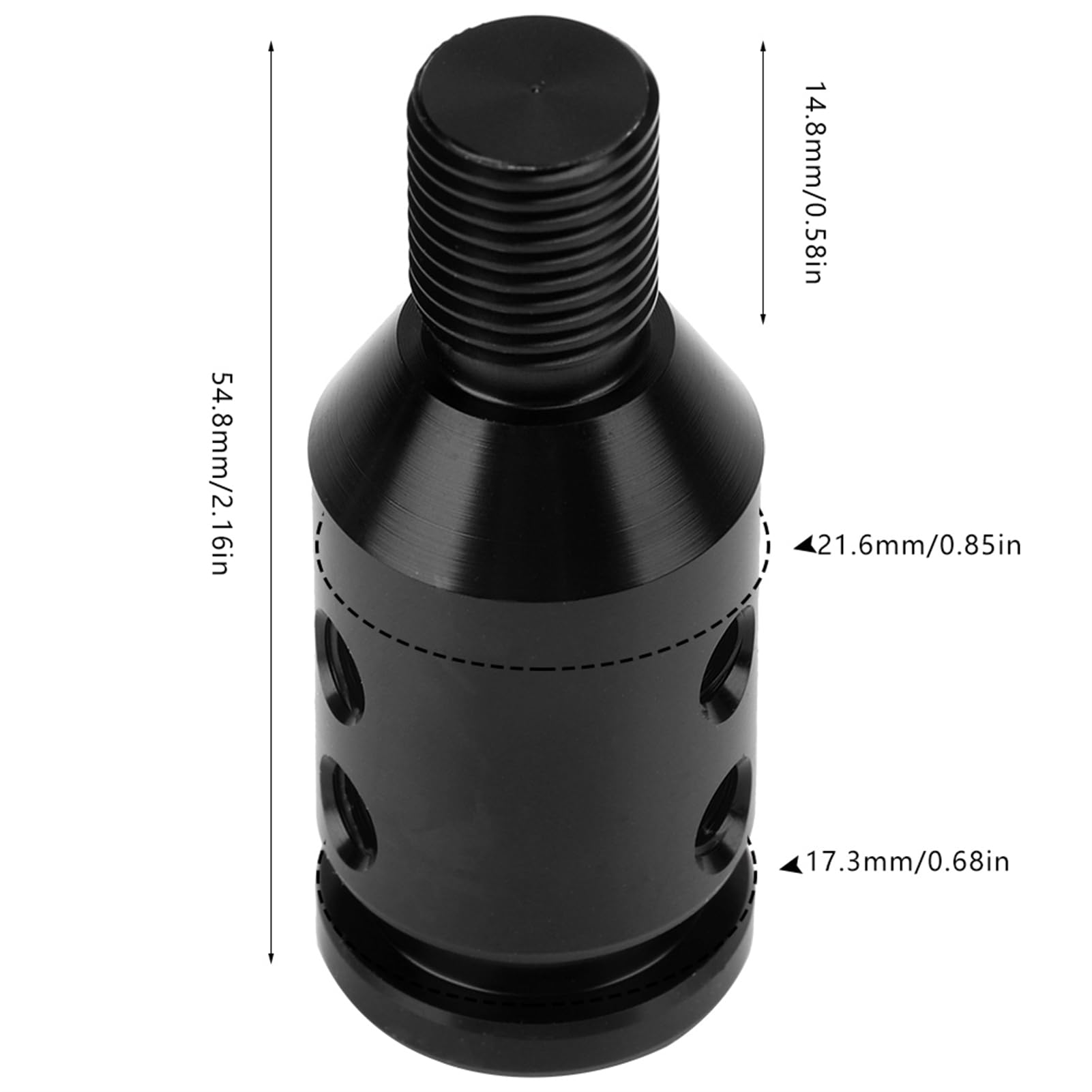 Adapter Gałki Zmiany Biegów Samochodu, Uniwersalny Adapter Gałki Zmiany Biegów Samochodu do Manetek Niegwintowanych 12x1,25(czarny)