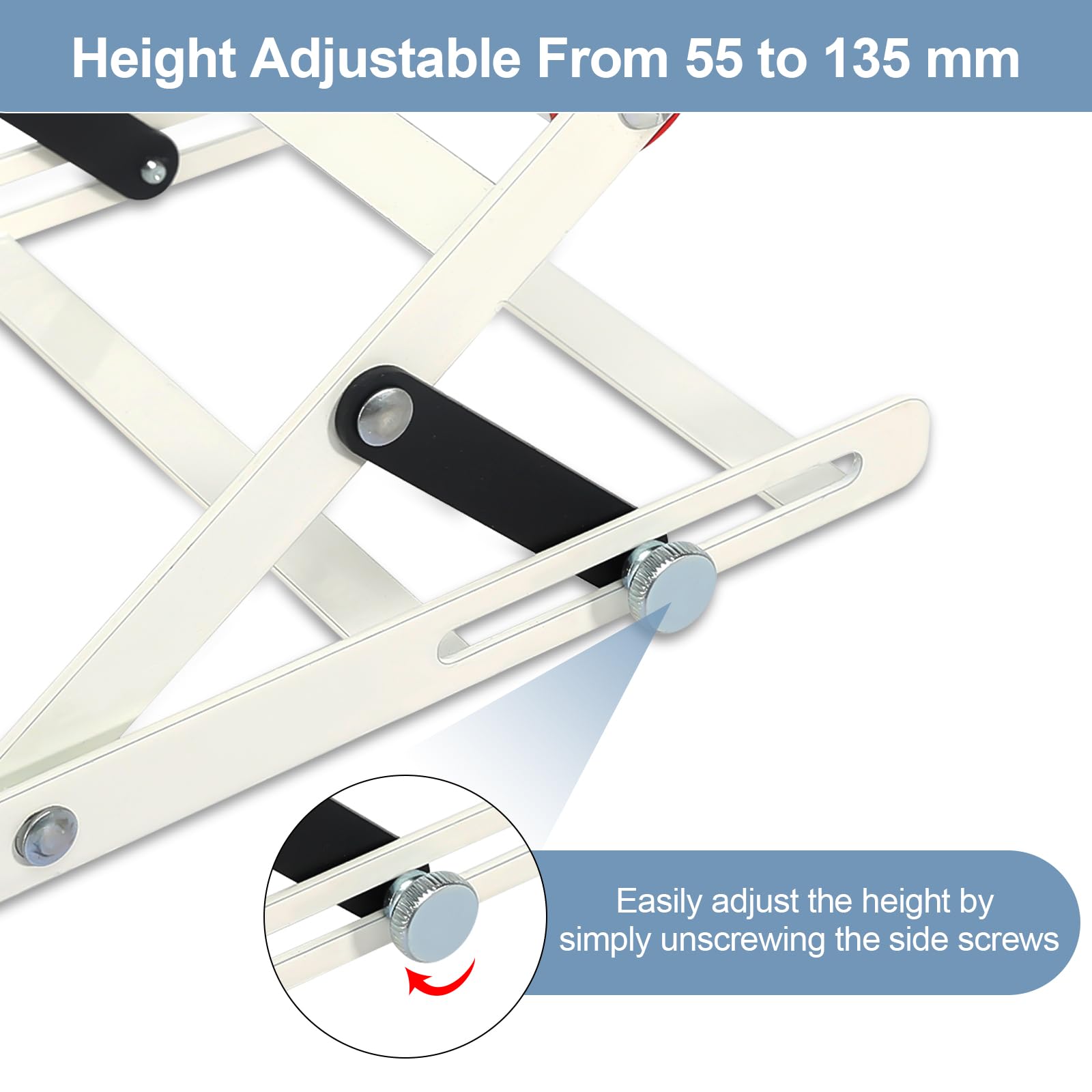 TXPZOH Adjustable Cutting Machine Support Frame Table Saw Stand with Roller Height Adjustable 55-135mm Metal Cutting Machine Work Support Stand Foldable Metal Cutting Machine Attachment - Image 4