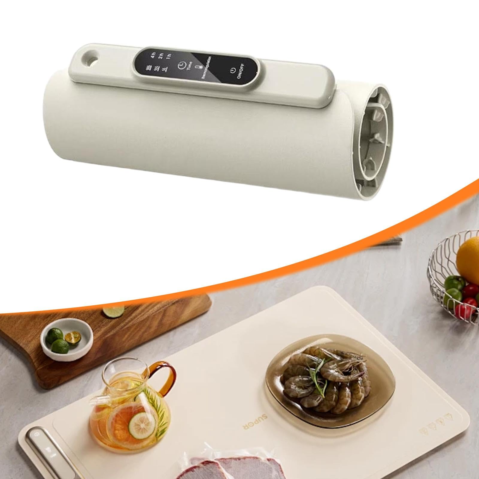 Electric Warming Tray Manta Calefactora Eléctrica para Alimentos Bandeja Térmica con Control de Temperatura Ajustable Placa de Enrollable de SIL, Blanco, Individual