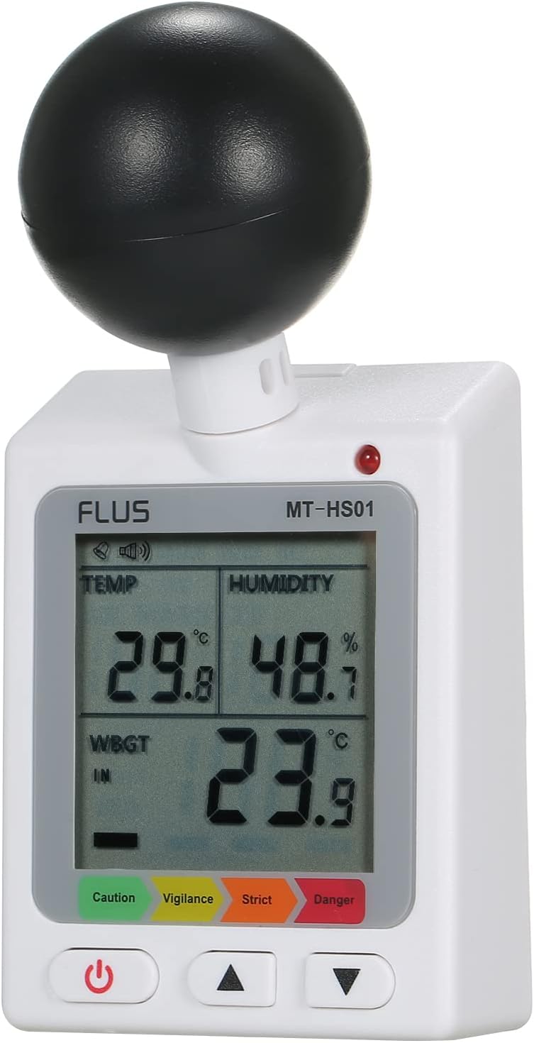 WBGT + HI Heat Index Checker Stress Meter Air Globe Temperature Humidity Tester