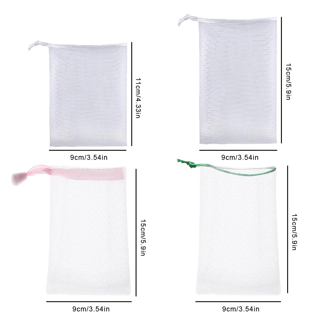 Nylon Viso Pulizia Schiumogeno Reti 10 Confezioni Bolla Esfoliante Mesh Sapone Bar Sacchetto di Immagazzinaggio Cordino Holder Saver Bag Body Face Cleansing Accessorio (Una varietà di Stili)