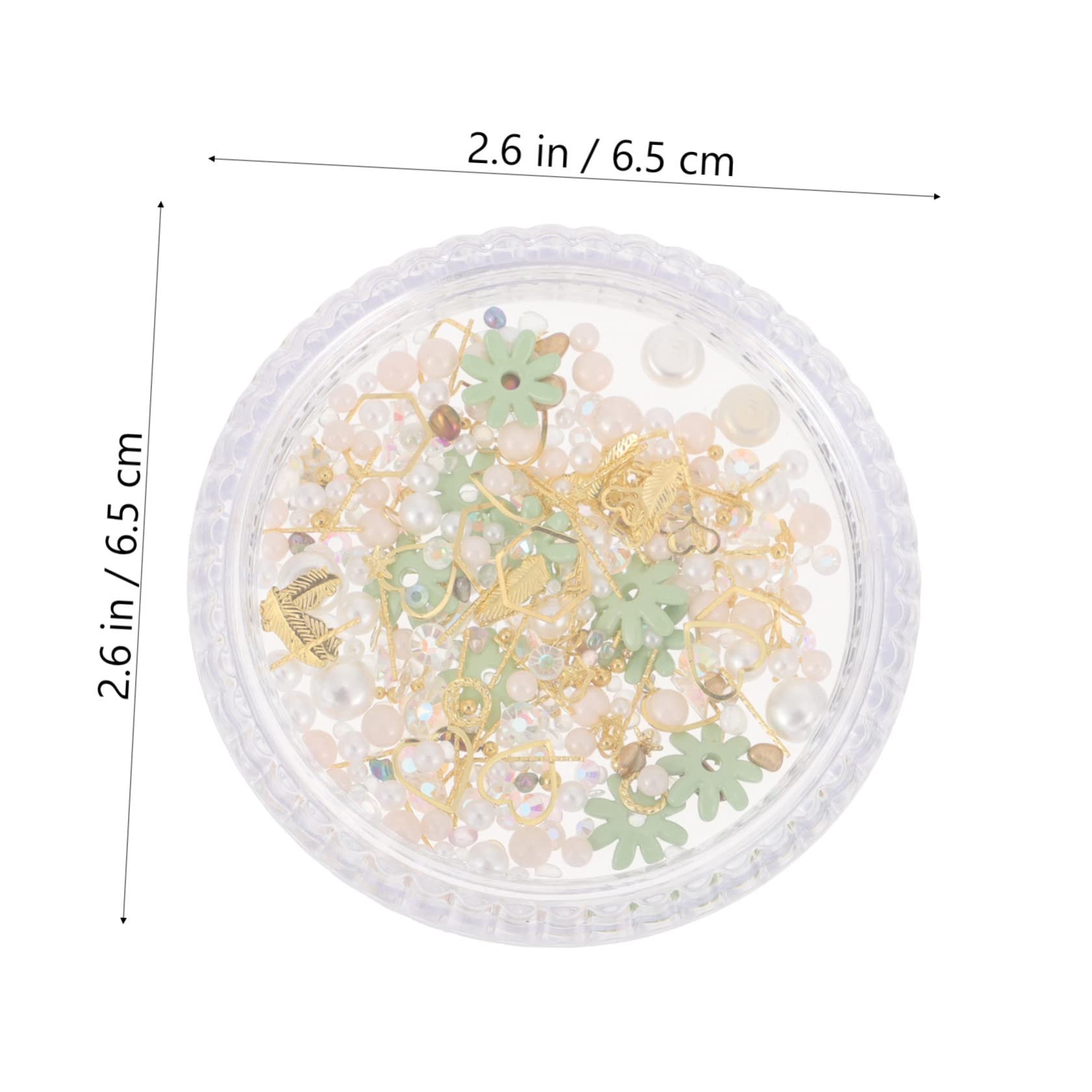 Didiseaon Nail Art Studs Round Pearl Nail Ornaments DIY Manicure Pearl Flower Decorations for Home Professionals