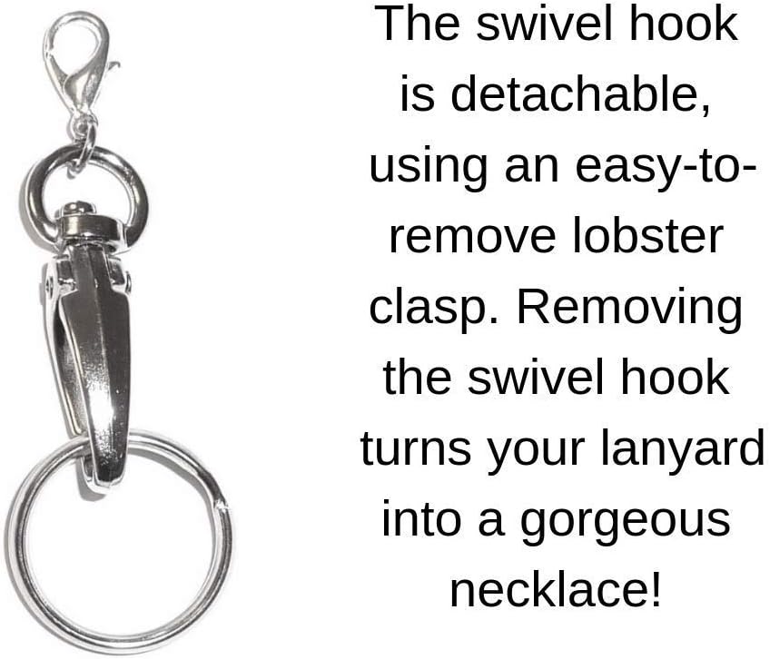 Hidden Hollow Beads Interchangeable Snap Button Lanyard Women's Stainlesss Steel Chain ID Badge holder Teacher Cruise Phone - Image 5