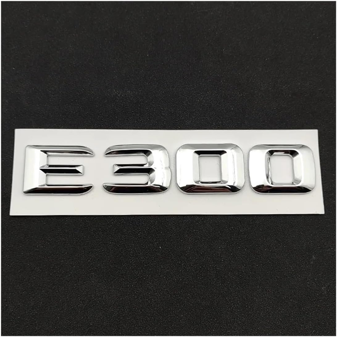 3D Self-Adhesive Letters car Stickers Compatible with E200 E220 E260 E320 E350 W212 W213 CDI Emblem Logo Trunk Accessories(E300 Silver)