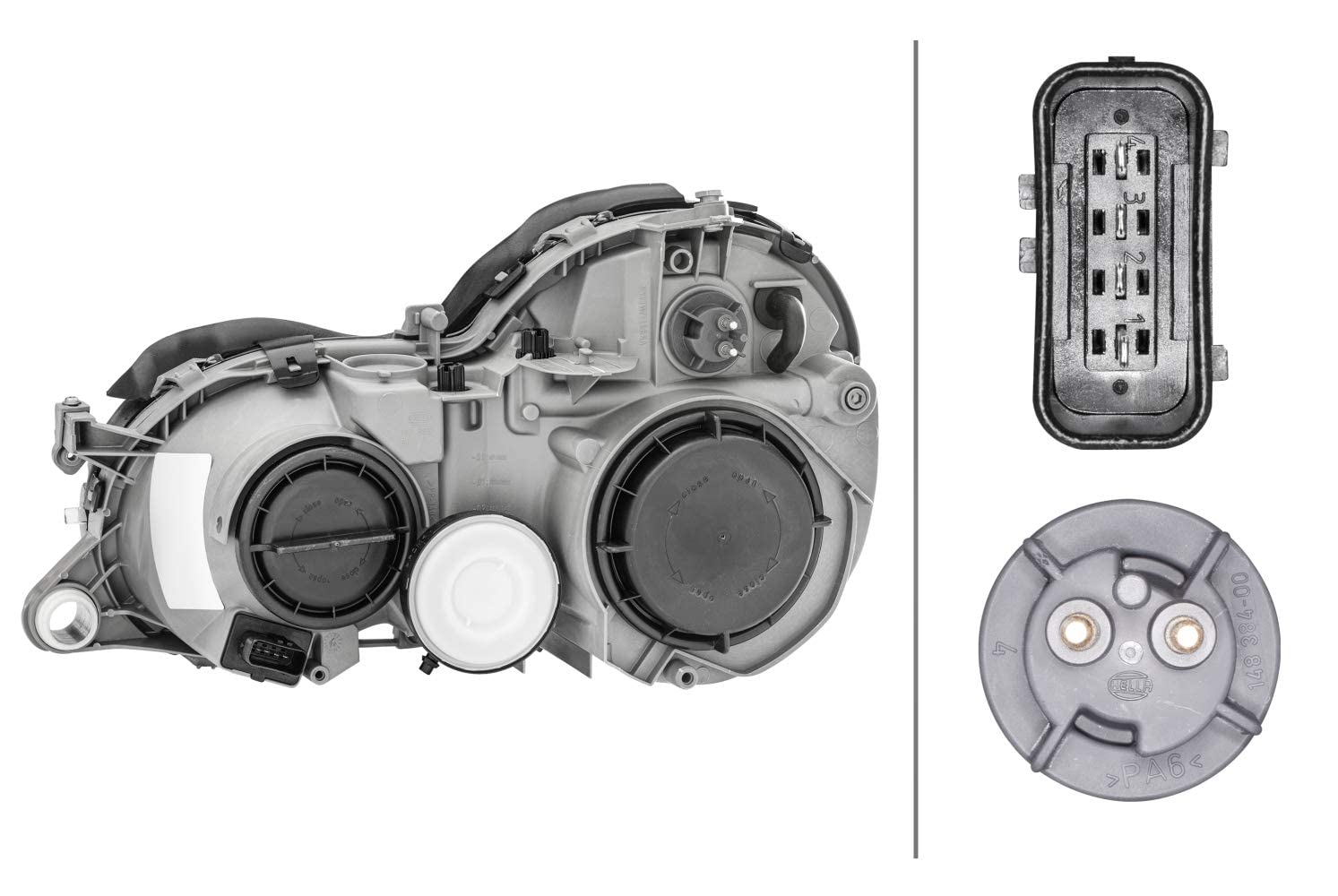 HELLA 1D9 007 450-141 Halógena-Faro principal CCC/ECE - para circulación por la derecha - Delante, derecha