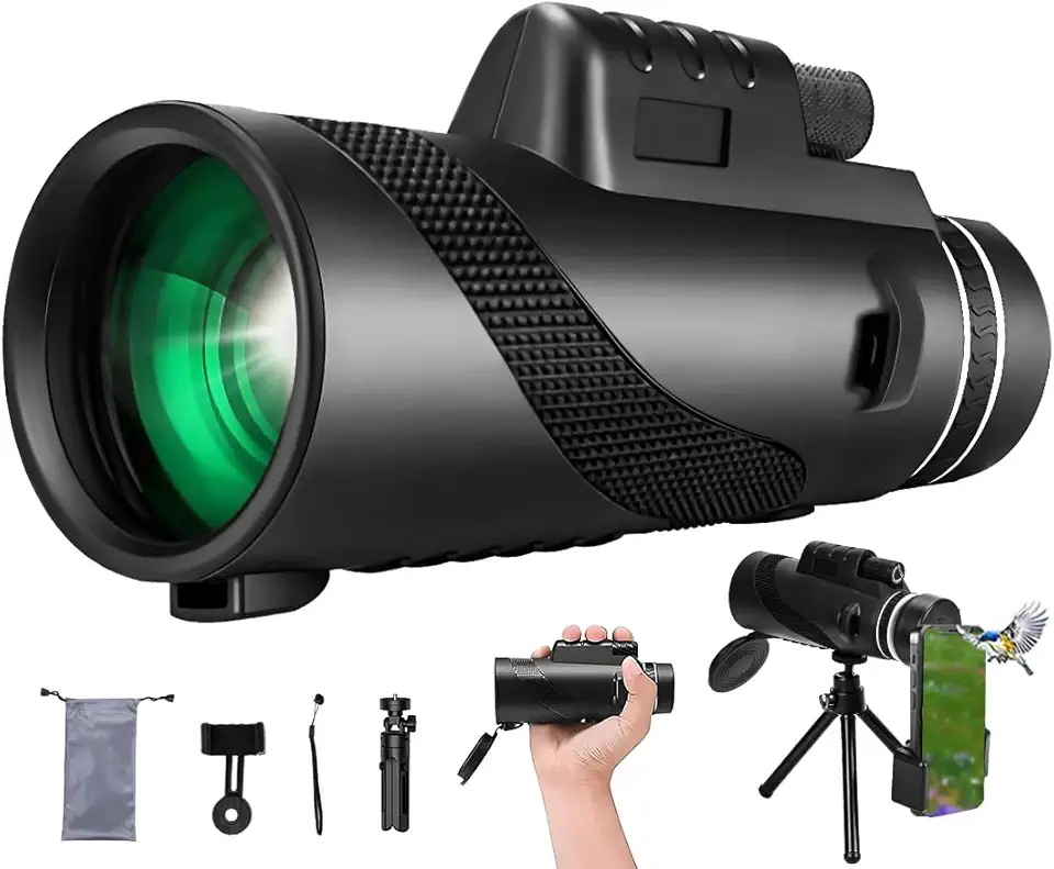 Luneta Telescópica, Monoculo Longo Alcance, Telescópio Monocular de Alta Potência, Telescópio Portátil de Mão, 10 x 36