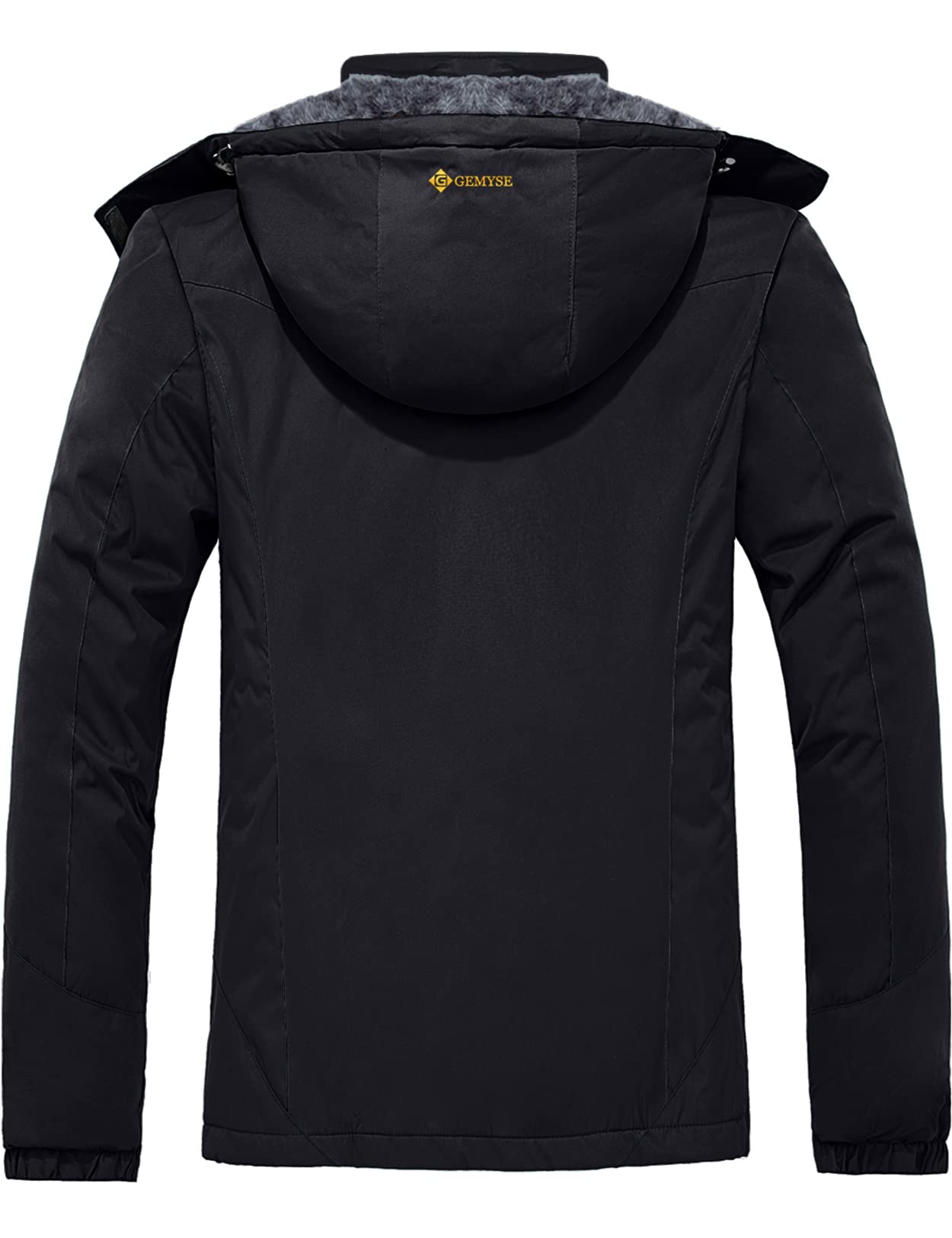 GEMYSE Women's Mountain Waterproof Ski Snow Jacket Winter Windproof Rain Jacket(Black 8301,Large)