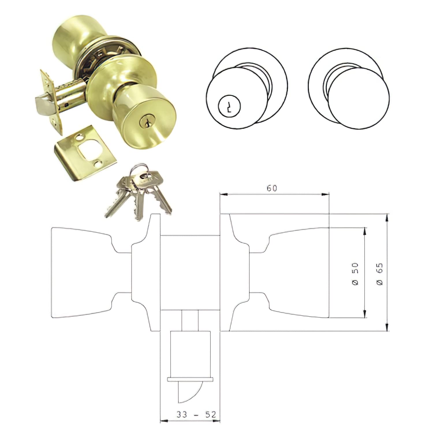 Tesa 3501-LM/60/70 Bouton