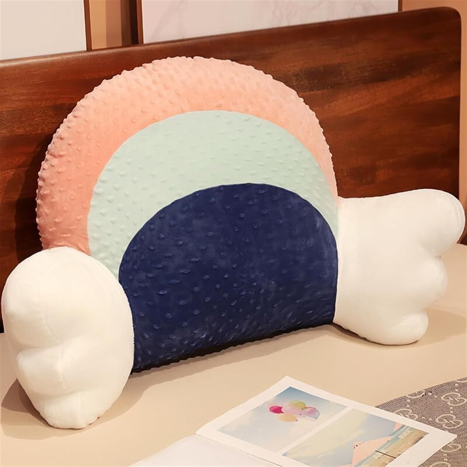 ZXGRfdefa reading pillow, Comfortable Removable Waist Backrest Cute Cartoon Shape Pillows Washable Arm Back Support(Blue,50 * 65cm)