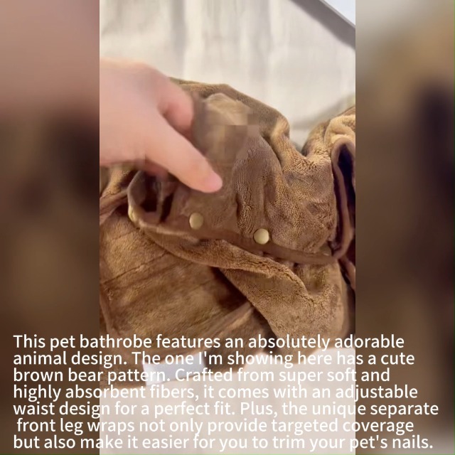 Bata para perros con capucha absorbente y seca rápido miniatura 7