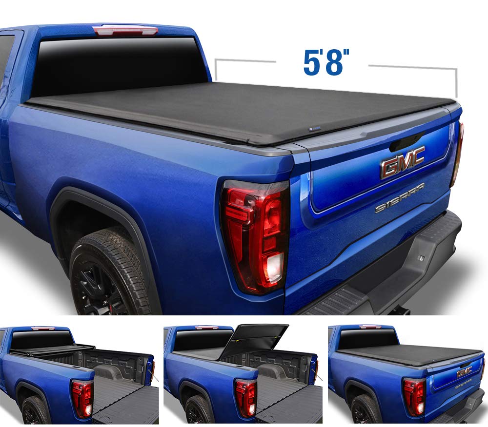 Amazon Com Tyger Auto T3 Soft Tri Fold Truck Bed Tonneau Cover Compatible With 2019 2021 Chevy Silverado Gmc Sierra 1500 New Body 5 8 Bed 68 Not Fit Factory Side Storage Box Or Carbonpro