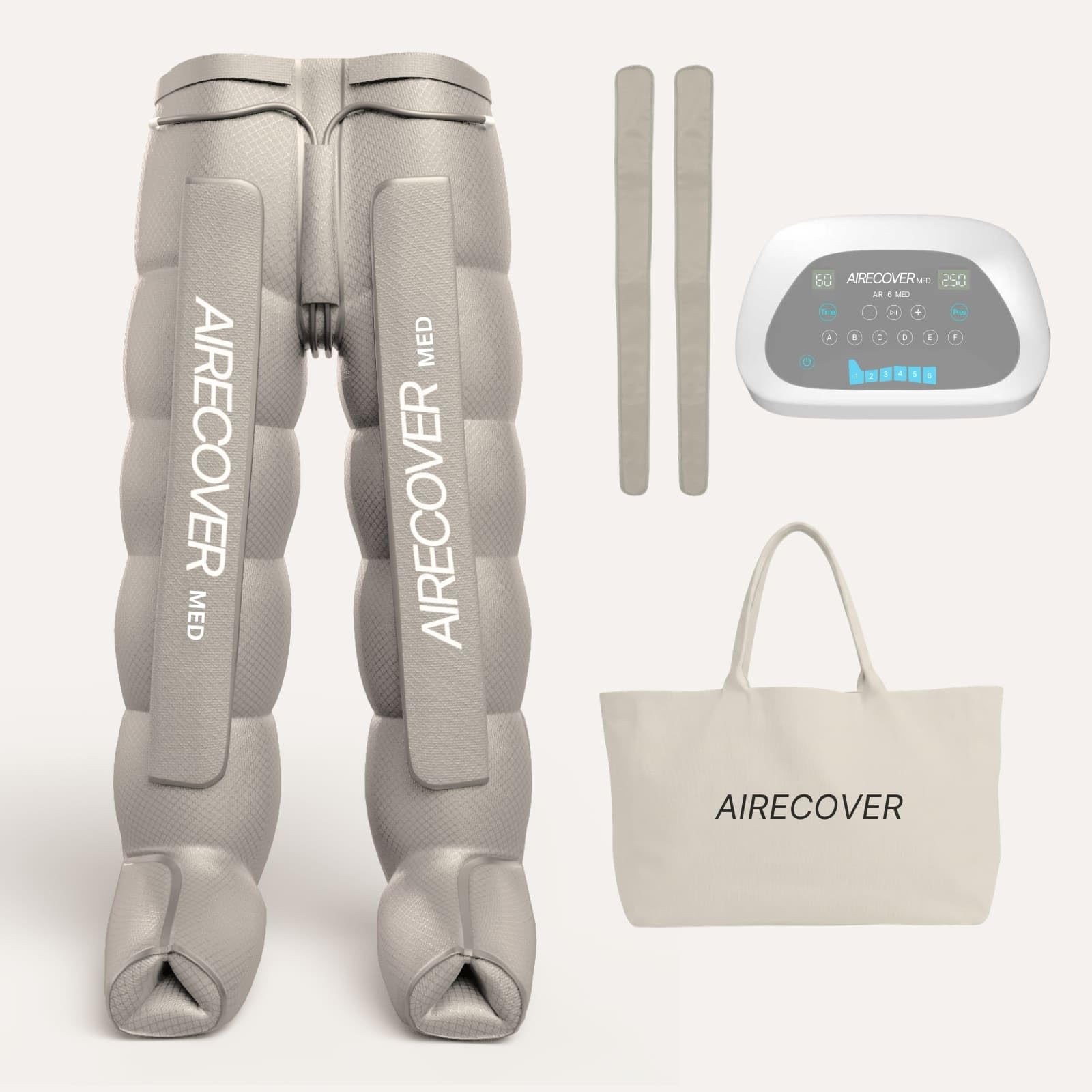 MED 6 Pantalone per Pressoterapia Professionale – 6 Camere d’Aria Sovrapposte, 30–250 mmHg, Drenaggio Linfatico Elettrico, Massaggio a Compressione per Gambe e Glutei, Recupero Muscolare e Cellulite