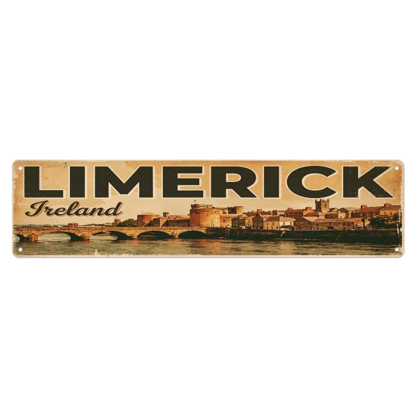 Tgrcjimh Style Metal Tin Sign Retro Travel Ireland Limerick