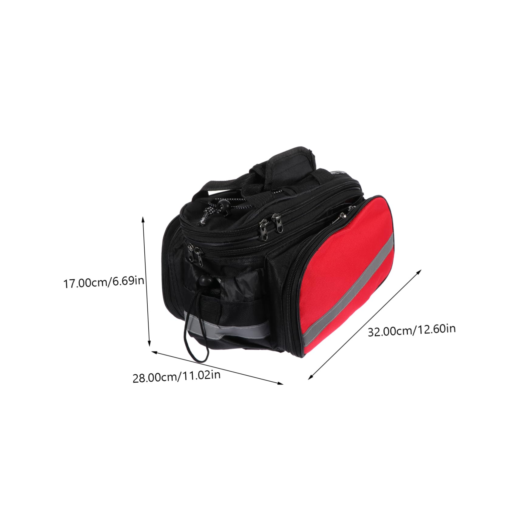 Borsa Portapacchi Posteriore per Bicicletta, Grande Capacità in Oxford | Tracolla Riflettente, Struttura, Rosso, per Trasporto Merci e Uso Quotidiano su Bici