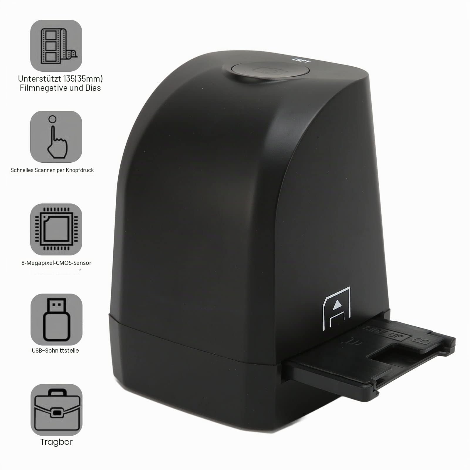 Annadue Film Scanner, Dia Scanner Konvertiert Negativ 135mm /35mm Film, 8 MP CMOS Sensor, für MAC/Windows XP/Vista/7/8/10