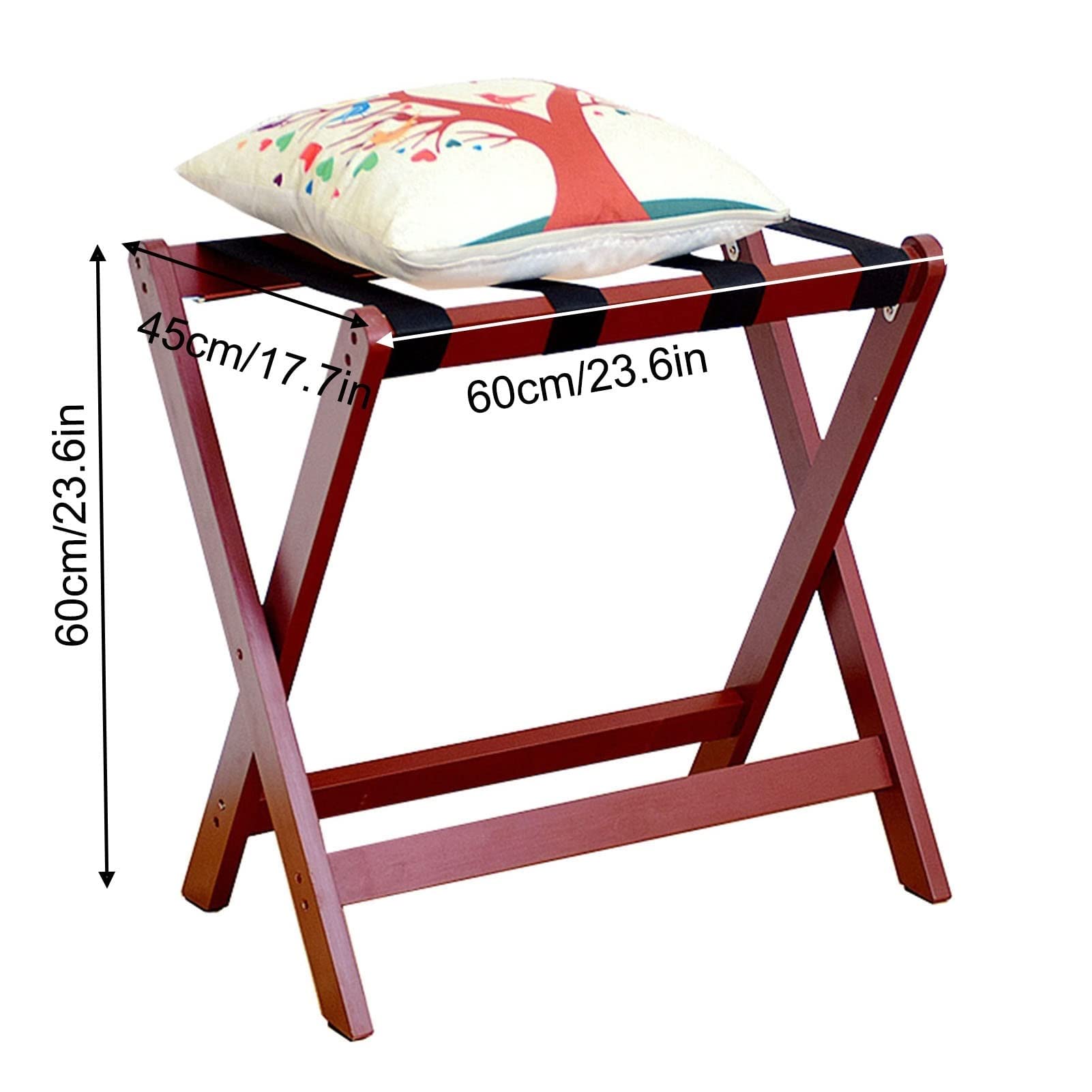 Paquete De 2 Portaequipajes Plegables para Habitaciones De Invitados, Porta Maletas con Ruedas De Carga Pesada De 50Kg, Soporte Maletas De Madera De Fácil Montaje (Color : Black)
