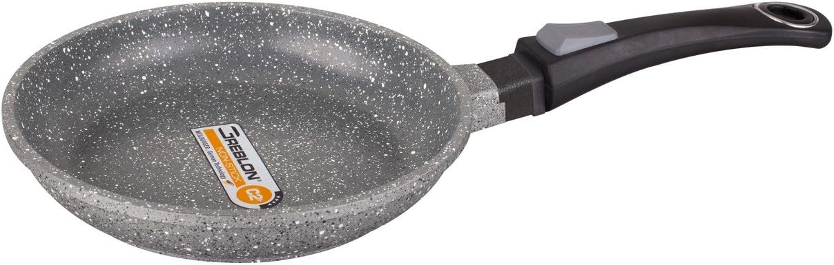 Frying Pan for Cooking as if on Stone with Removable Handle for All Heat Sources Including Induction, Oven Safe, 24 cm