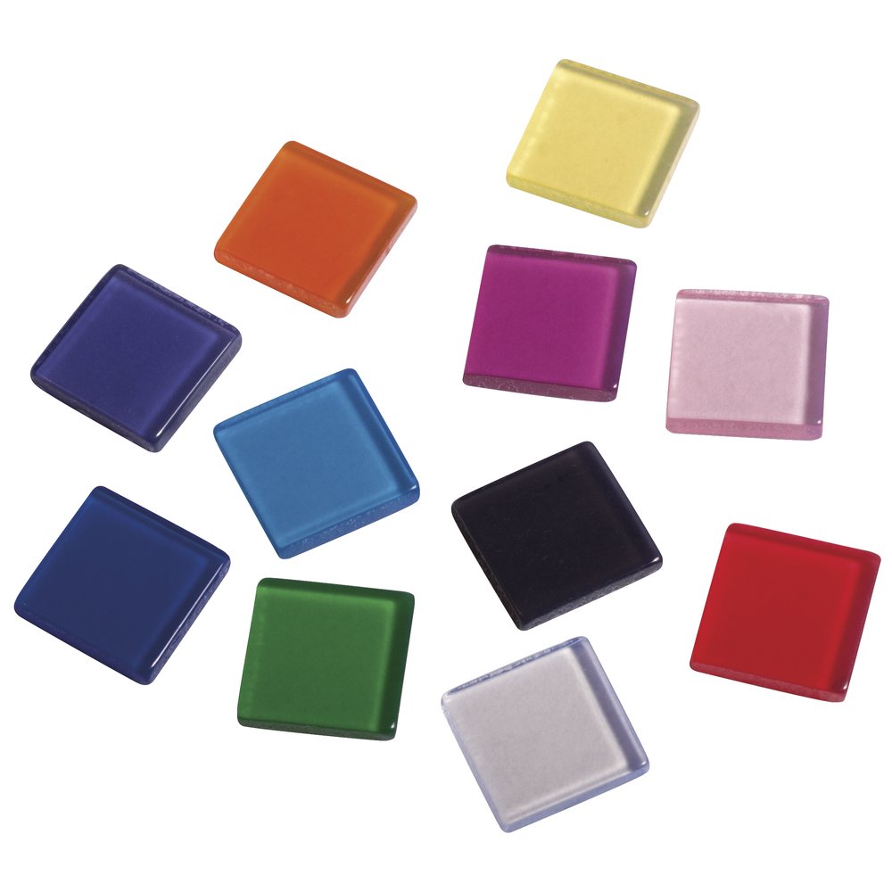Rayher Acrylic Mosaic Tiles, 1 x 1 cm, Approximately 205 Pieces, Assorted Colours, 14540999