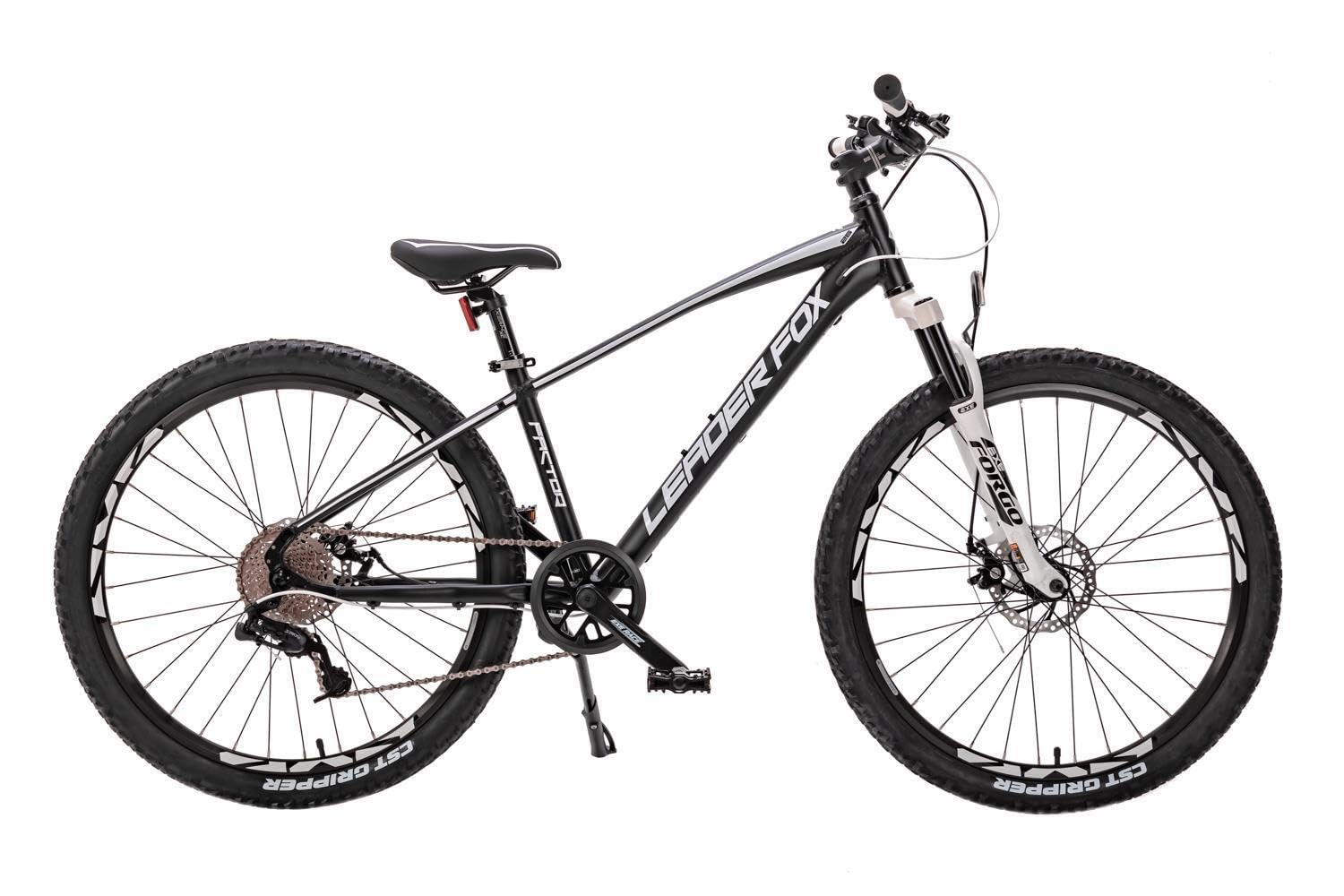 26 Zoll Alu Mountainbike Leader Fox Factor 8 Gang Scheibenbremsen Rh 36 cm schwarz Weiss Sport & Freizeit