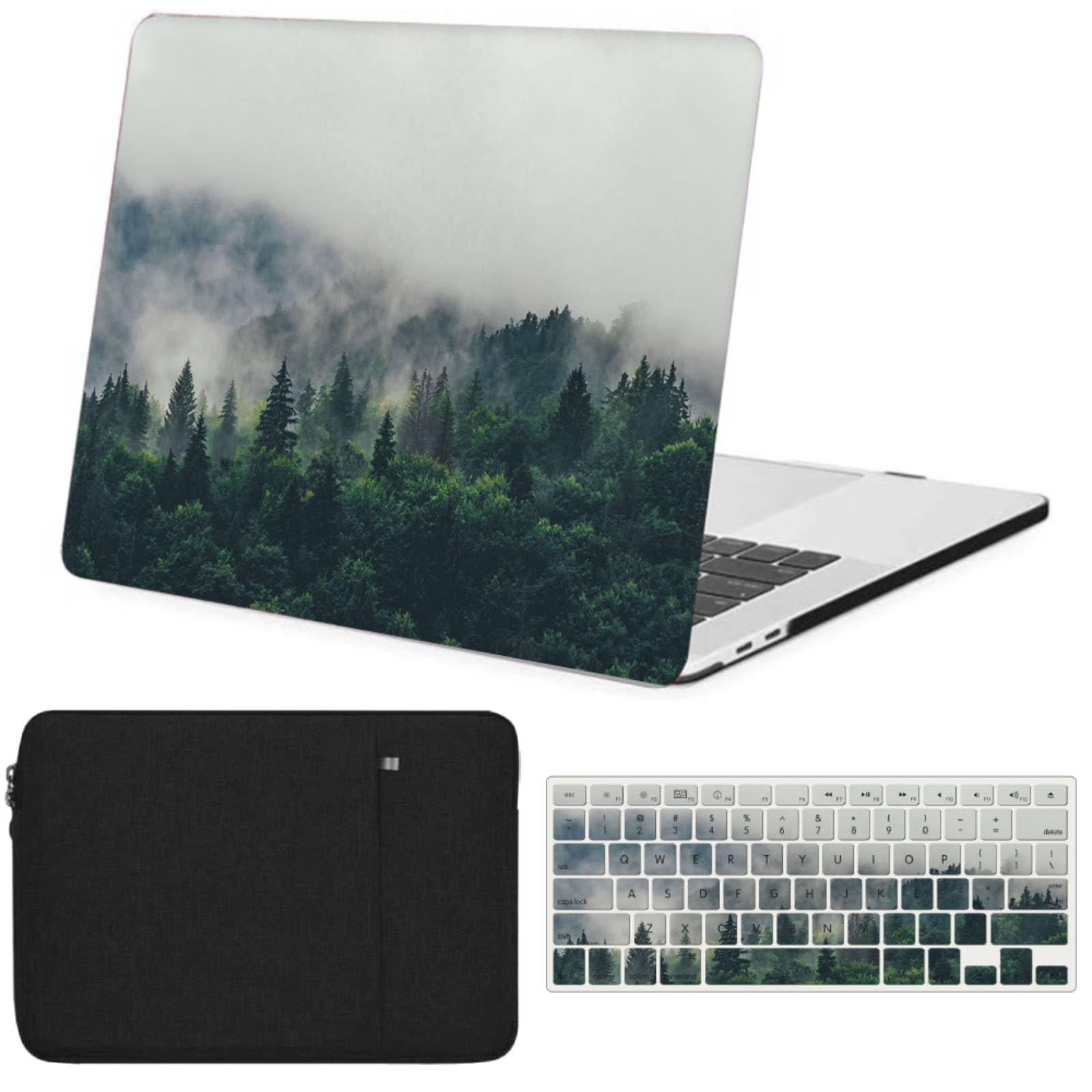 Carcasa MacBook 12 A1534 con funda y protector teclado diseño bosque 8