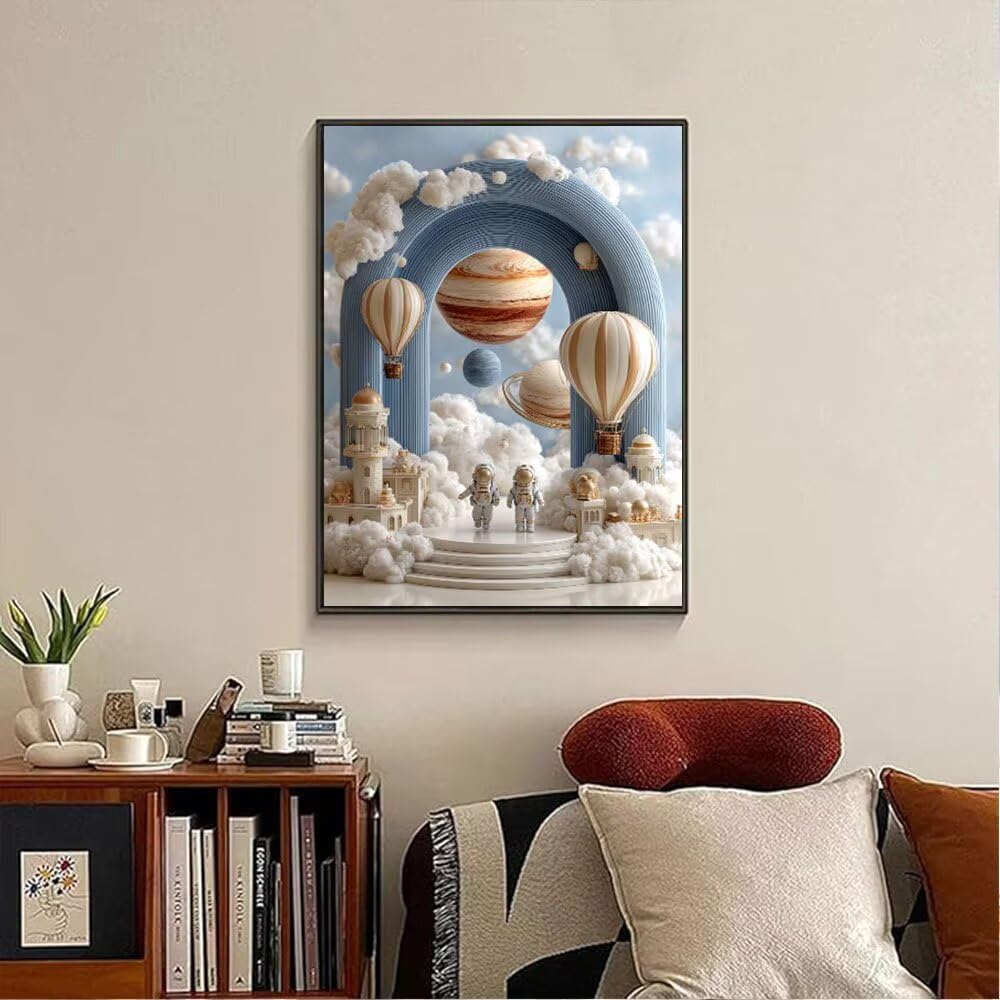 Balon do malowania diamentami 5D, obraz do malowania diamentami 5D, dla dorosłych i dzieci, zestaw do majsterkowania, na prezenty i obrazy ścienne, dekoracja ścienna, prezenty, 100 x 130 cm, hJ4-952