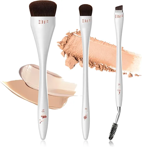 Makeup Brushes Set - Foundation,Concealer,Dual Ended Eyebrow & Eyelash Brushes - Achieve Perfect Blends for Flawless Cosmetics Application