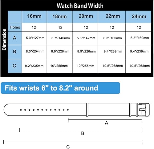 Miniatura 4 de Ritche Correa de nailon balístico militar, 8 paquetes de 0.709in, 0.787in, 0.866in, correa de reloj de nailon de repuesto para hombres y mujeres