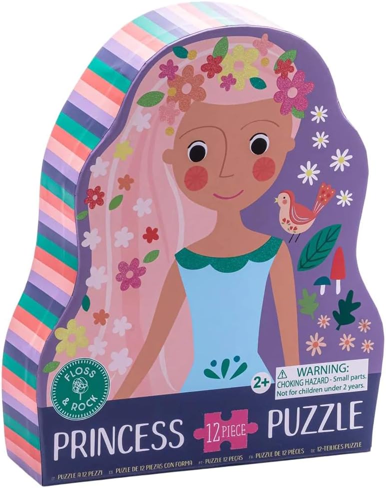 Floss & Rock Fairy Tale Jigsaw Puzzle with Shaped Box, 12-Piece Puzzle, Kids Activity Toy