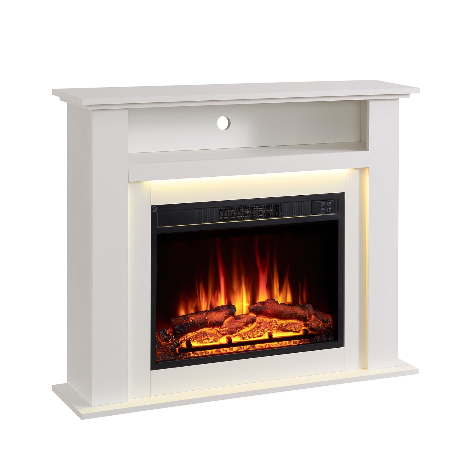 Flameko White Sahara Electric Fireplace With 39" Surround And Realistic Flame Effect Heater Multiple Colours Available