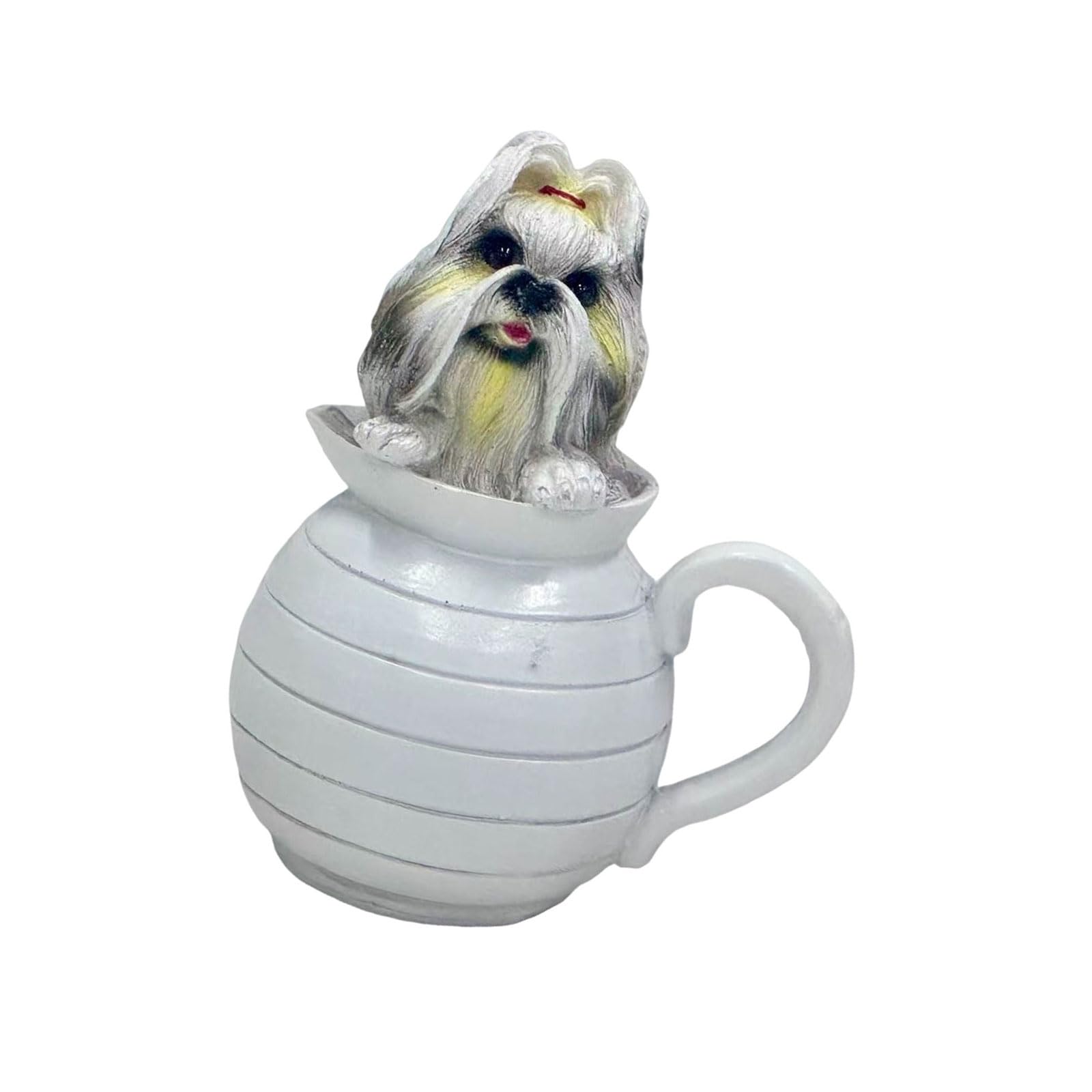 YWLUUOO Artistic Lovely Dog Sculpture Resins Statue Bright Hues for Desk Living Room Accent Great Dog Owners Home Decoration