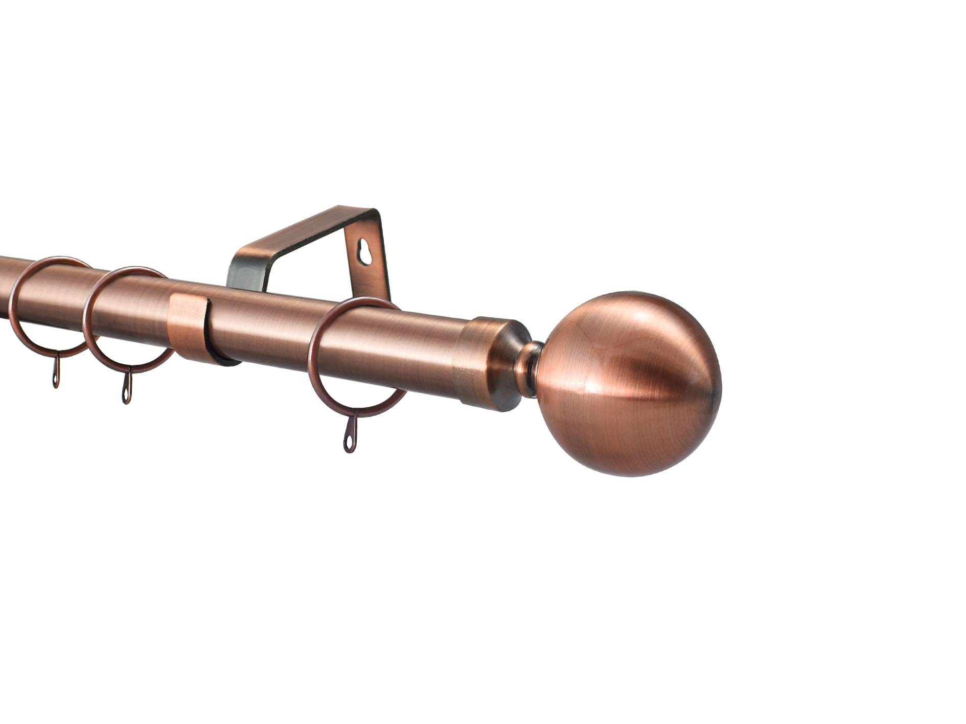 YHO 28mm Diameter Metal Curtain Pole Various Finials & Lengths Polished Chrome, Antique Brass & Brushed Chrome (1.5m, Antique Copper)