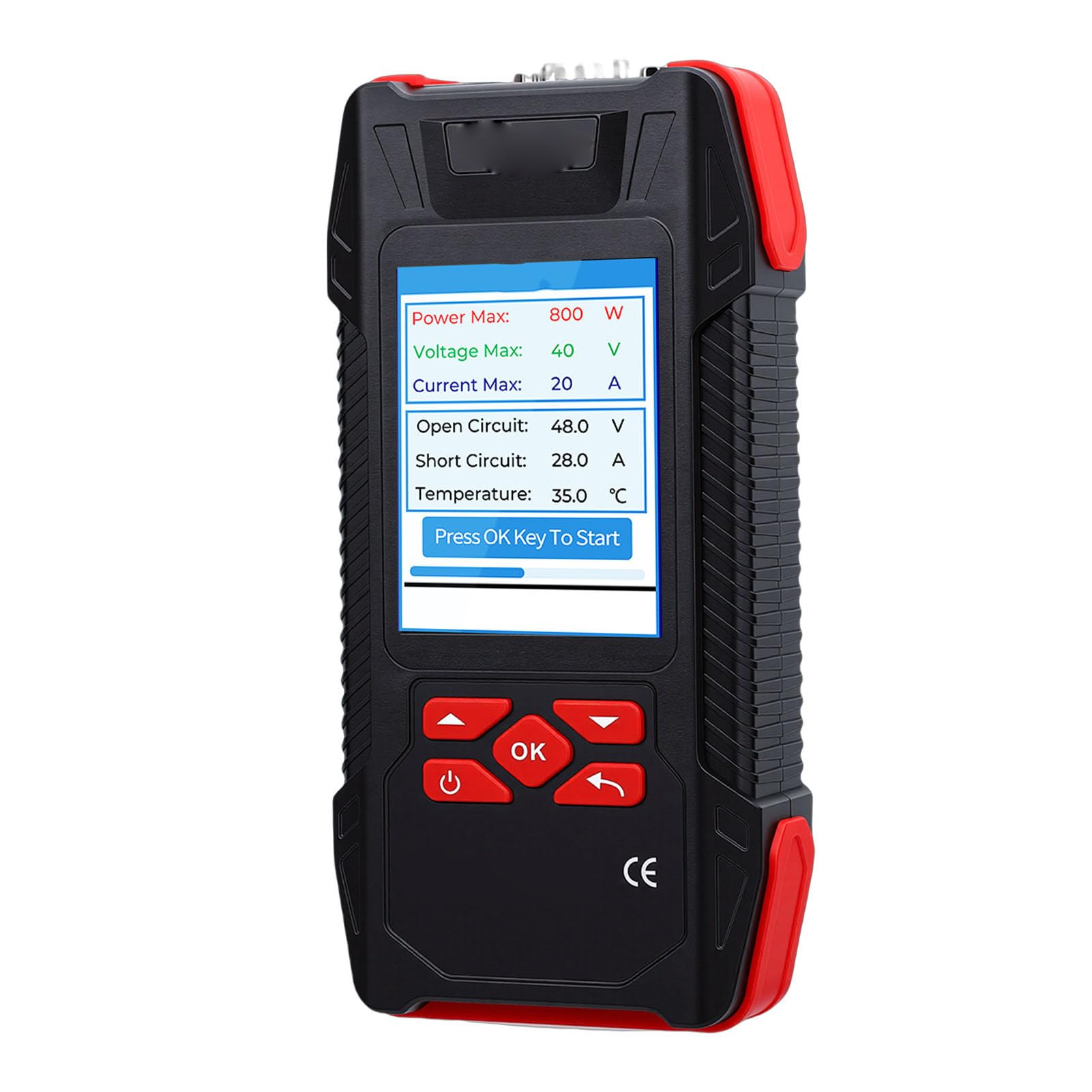 Tester per Pannelli Solari, Misuratore MPPT Intelligente di Potenza Massima 2000 W Tester per Moduli Fotovoltaici con Display LCD da 3,2 Pollici Retroilluminazione Mantenimento Dati per