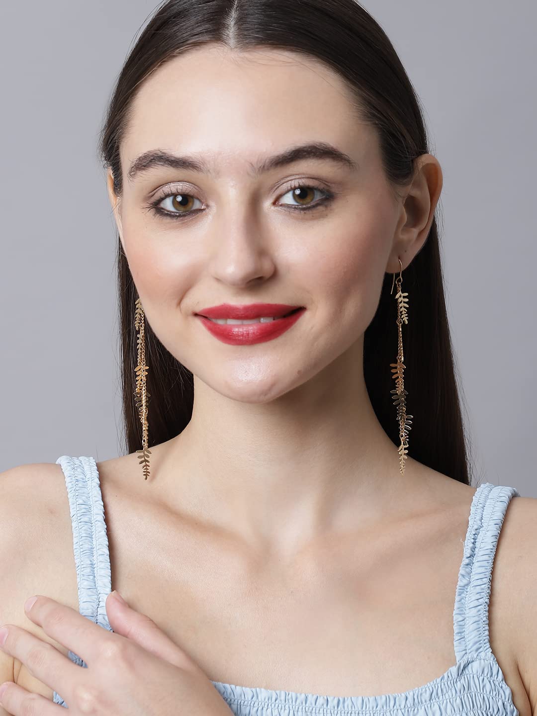 Delicate Metal Drop Hanging Earrings, Feminine