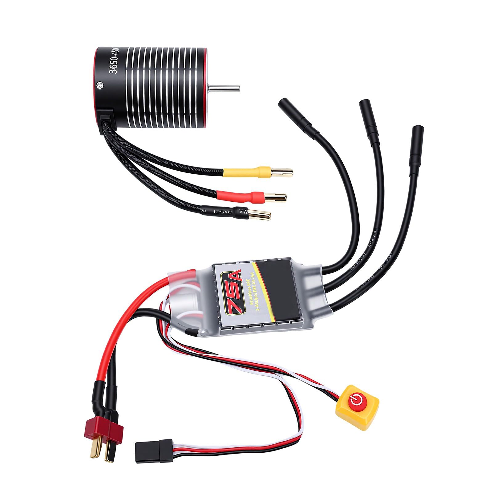 Silnik Bezszczotkowy 3650 4500KV z Regulatorem, Wodoszczelny 75A