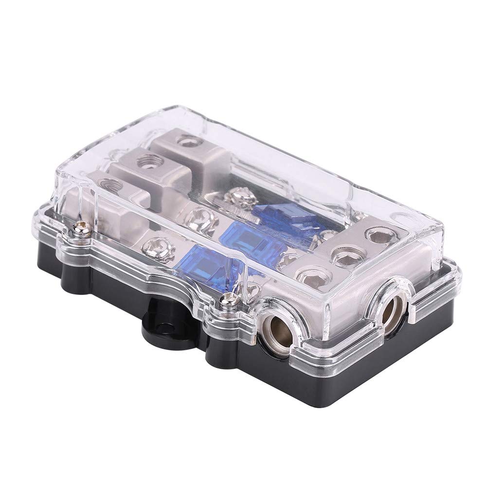 Scatola dei fusibili per auto, blocco porta fusibili di alimentazione audio stereo per auto da 60A universale universale 1 in 3 vie di uscita 12V-24V