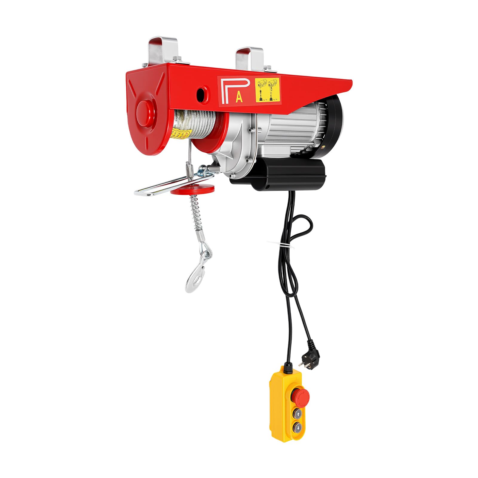 Elektrischer Flaschenzug 800KG/1000KG Seilzug Winde Drahtseilzug Hebezeug 12m Kabel 1300W