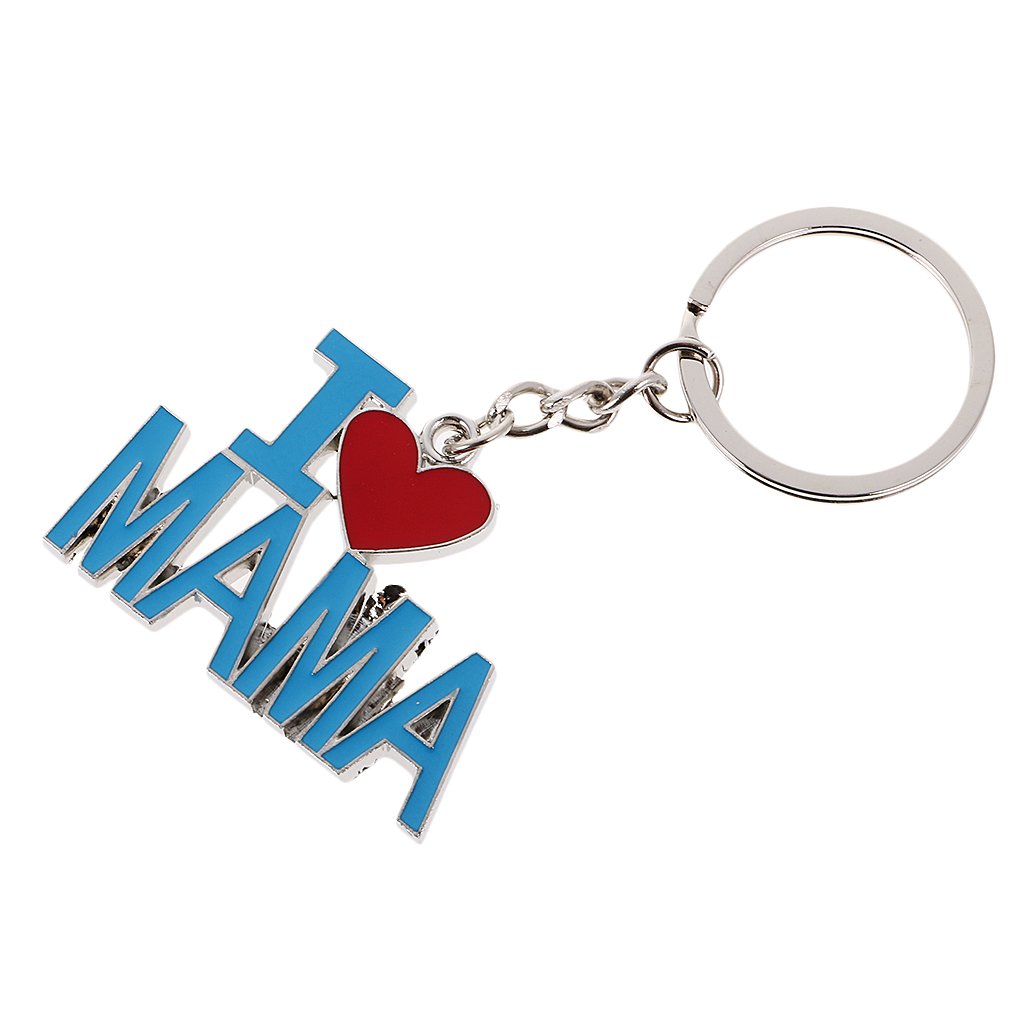Segolike Key Chain Ring I Love Mama Pendant Collectable Novelty Children Hot Blue Red