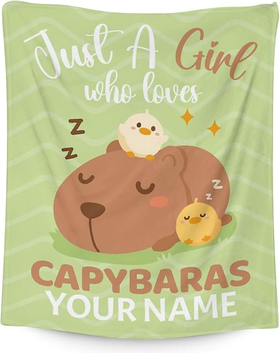 Blanket for Girls - 40"x50" Cute Throw Gifts - Personalized Green Soft Fuzzy Blankets for Couch & Sofa