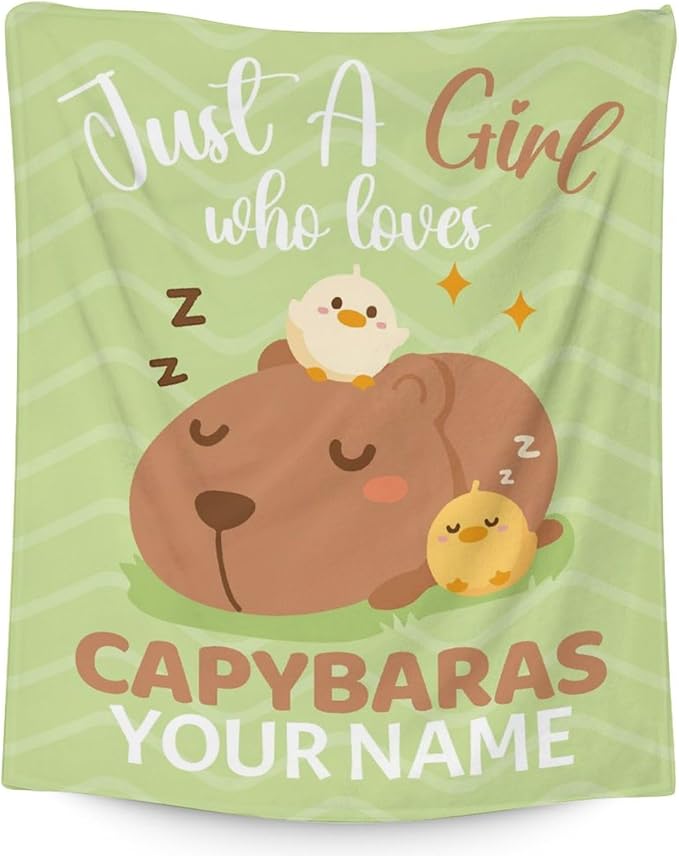 Blanket for Girls - 40"x50" Cute Throw Gifts - Personalized Green Soft Fuzzy Blankets for Couch & Sofa