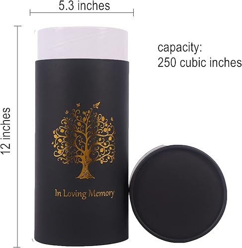 Miniatura 9 de Urna pequeña de dispersión ecológica del árbol de la vida de 50 libras, tubo de dispersión biodegradable para cenizas, urna de cremación