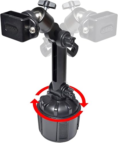 Miniatura 5 de UAYESOK Soporte ajustable para coche Walkie-Talkie (soporte de radio para portavasos y micrófono), soporte de coche para BaoFeng YAESU Icom Kenwood