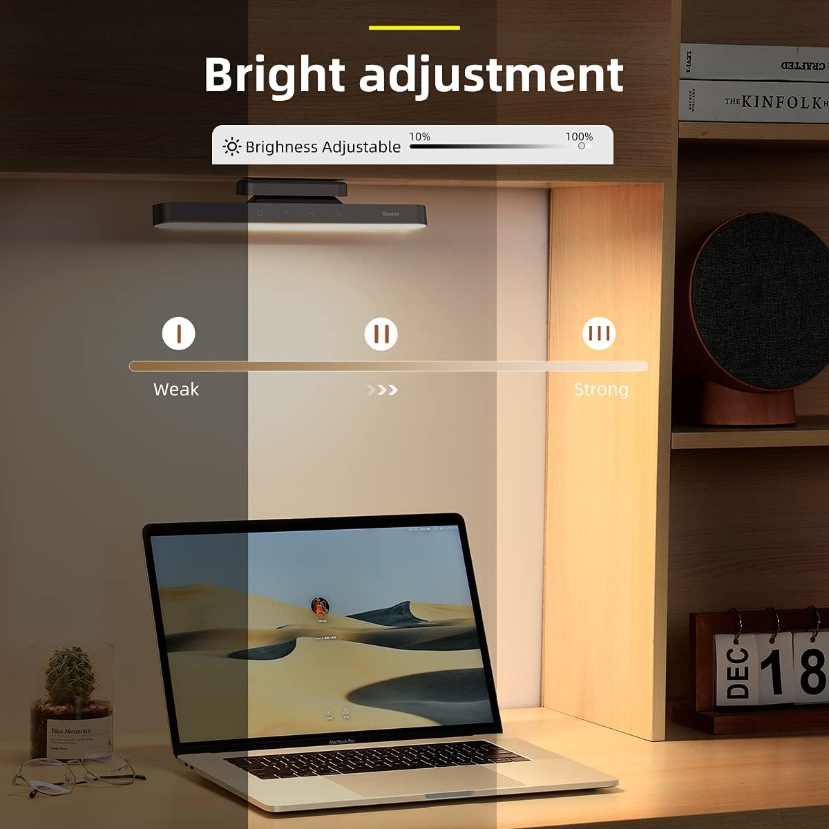 Baseus LED Desk Lamp, Cordless Turn Off Delay Led Light, 5W Touch Control Magnetic Closet Lights USB-C Rechargeable Small Under Cabinet Lights for Home Office Kitchen Bedroom Reading Study Light