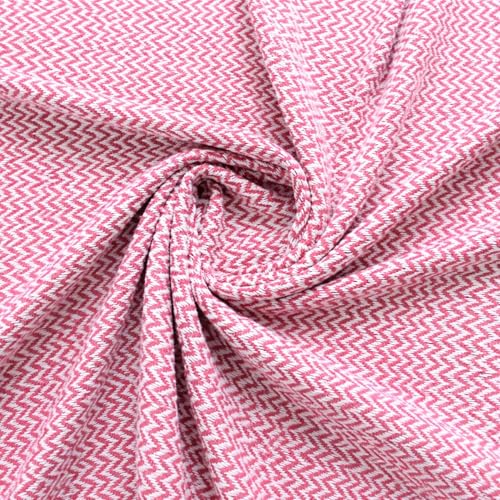 Image of Chevron 60x50 Inch Reversible Cotton Throw Blanket with Tassels| Blanket for Living Room, Sofa, Bed, Chair, Picnic & Used for Gift | Pink Narrow Chevron, Size 150x125 cm
