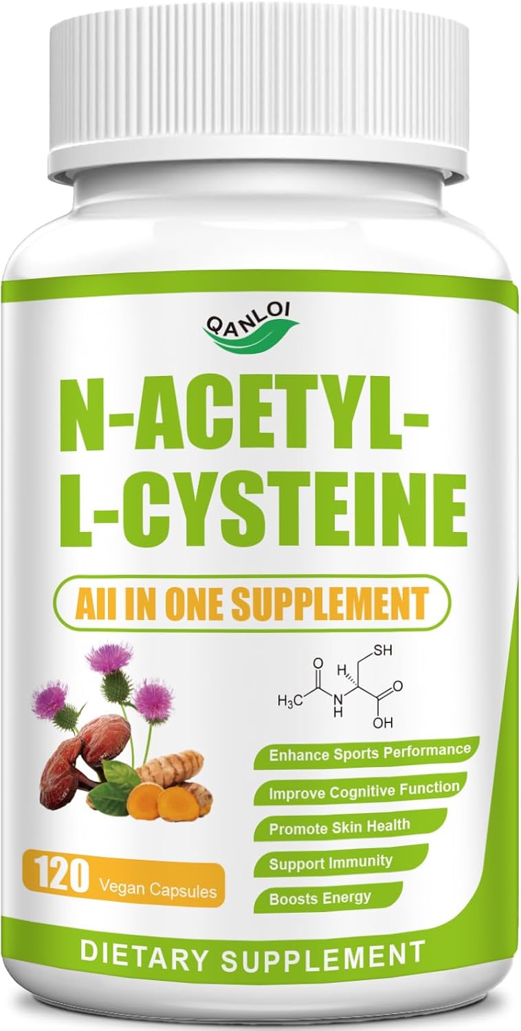 NAC Supplement, All-in-1 N-Acetyl Cysteine 600mg with Glutathione, Milk Thistle & Selenium, Augmented NAC for Men & Women, Muscle Growth, Enhance Energy, Immune & Detox Support, 120 Capsules