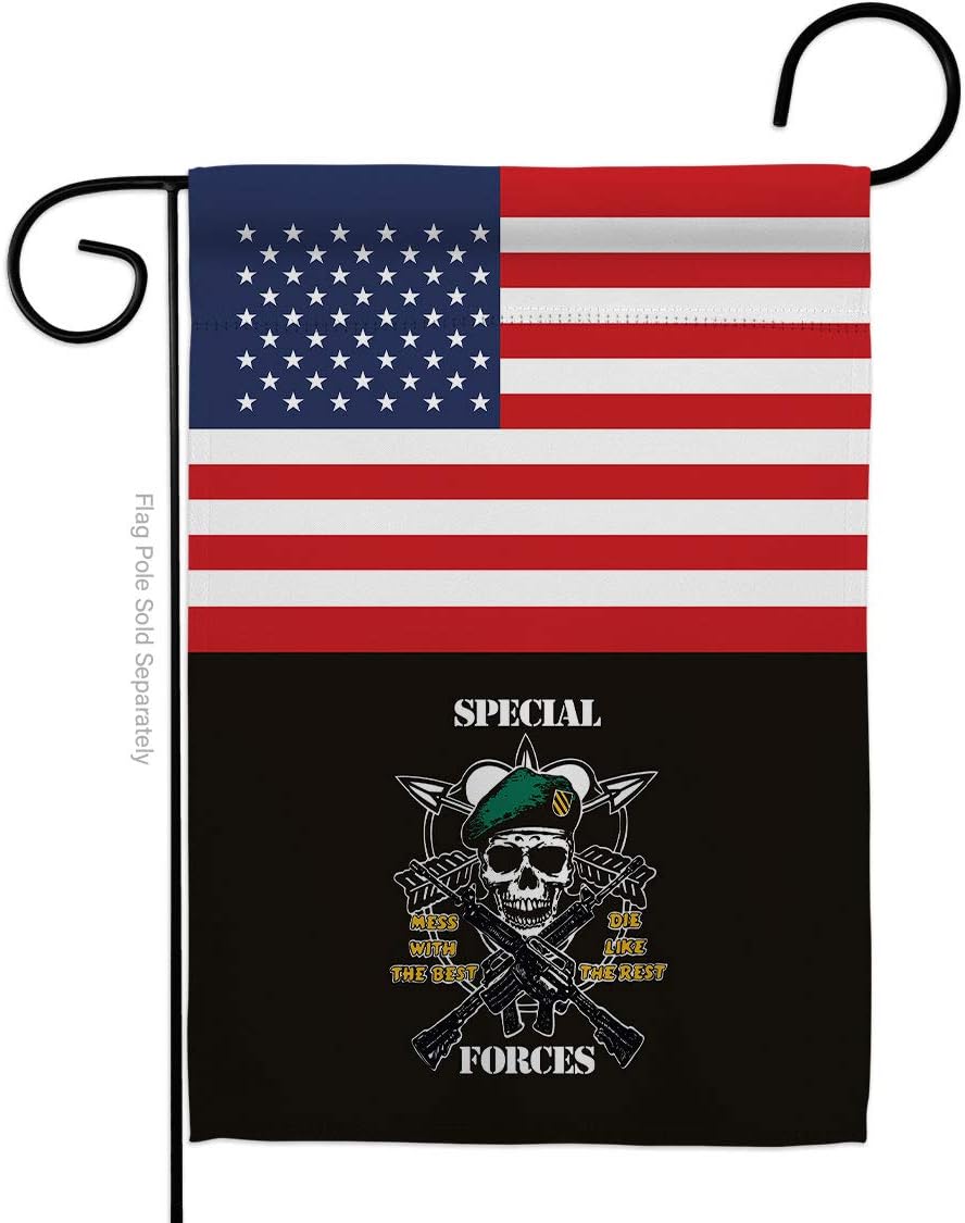 Service US Special Forces Garden Flag Armed All Branches Support Honor United State American Military Veteran Official Small Decorative Gift Yard House Banner Double-Sided Made In USA 13 X 18.5