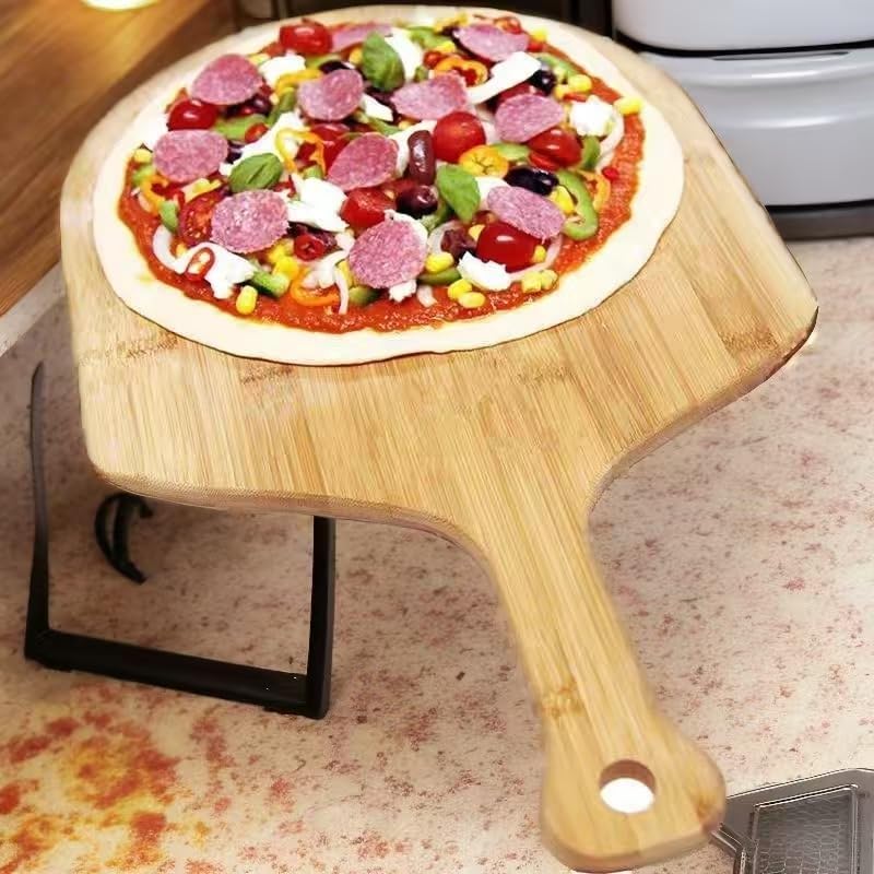 Tabla de pizza de bambú 12 pulgadas para cocina miniatura 4