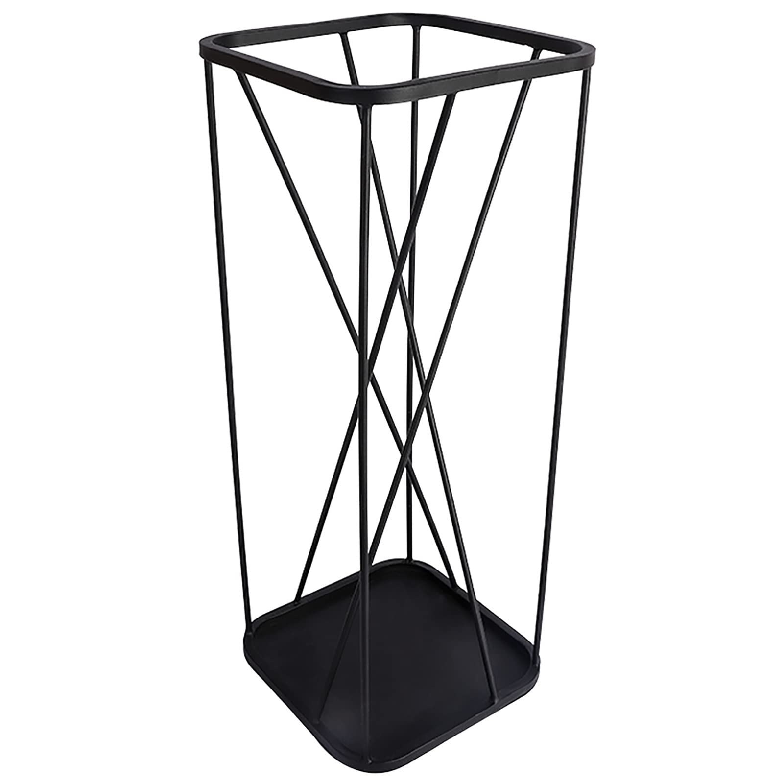 Porte-parapluies en acier inoxydable durable, finition haut de gamme noire