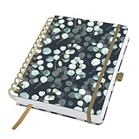 Sigel JN657 Spiralblock A5 dotted, Notizblock Bullet Journal Jolie, stärkeres 120 g Papier, Eucalyptus Night, 240 Seiten, vegan, aus nachhaltigem Papier hergestellt