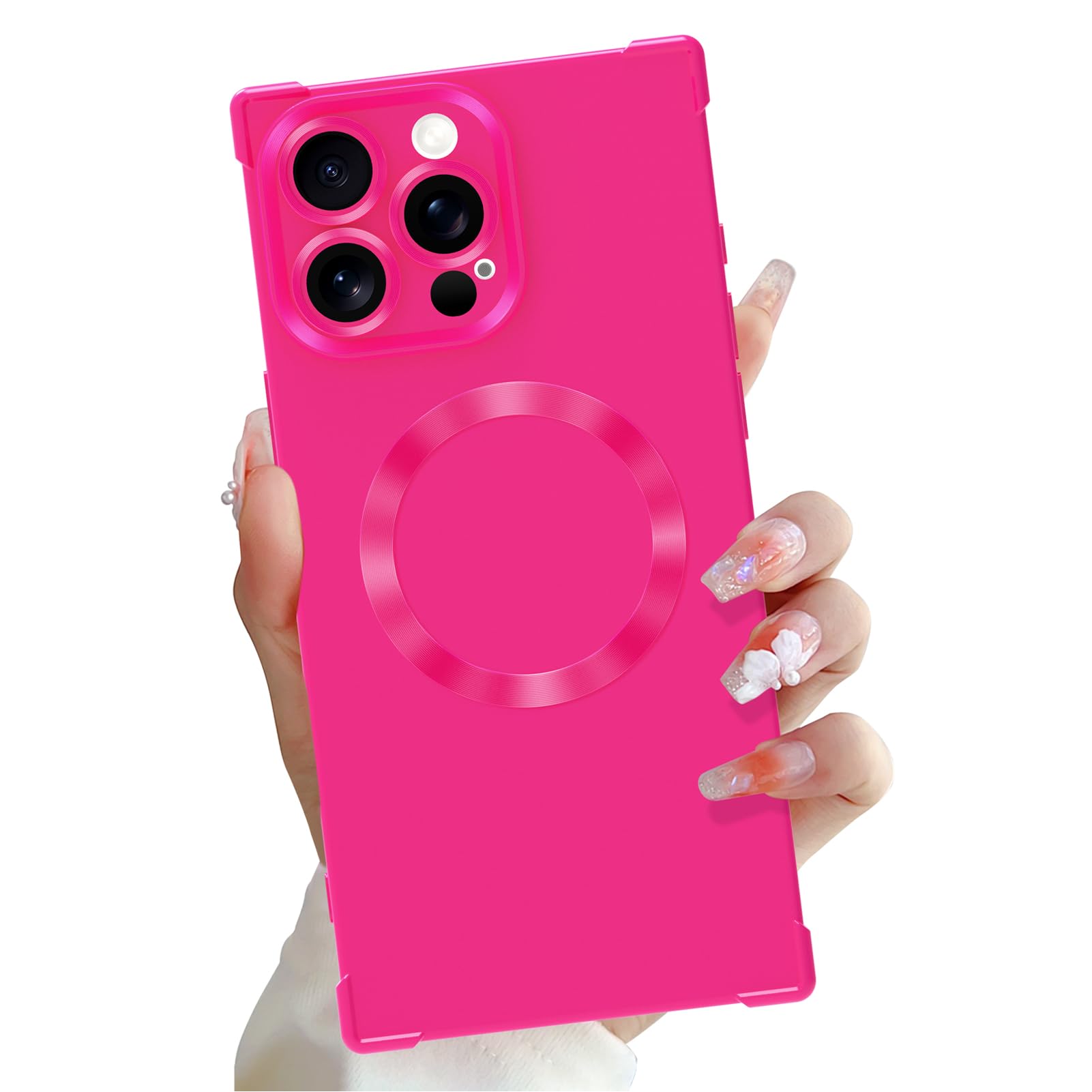 OOK Magnetic Case for iPhone 15 Pro Max 6.7 Inch [Wireless Charging Compatible] Soft TPU Solid Phone Cover Anti-Scratch Shockproof Protection Slim