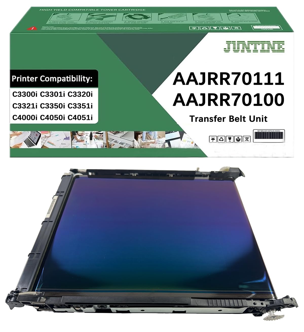 JUNTINE Remanufactured AAJRR70111 Transfer Belt Unit Replacement for AAJRR70111 AAJRR70100 Transfer Belt Unit Compatible with Konica Minolta bizhub C3300i C3301i C3320i C3321i C3350i C3351i (1-Pack)